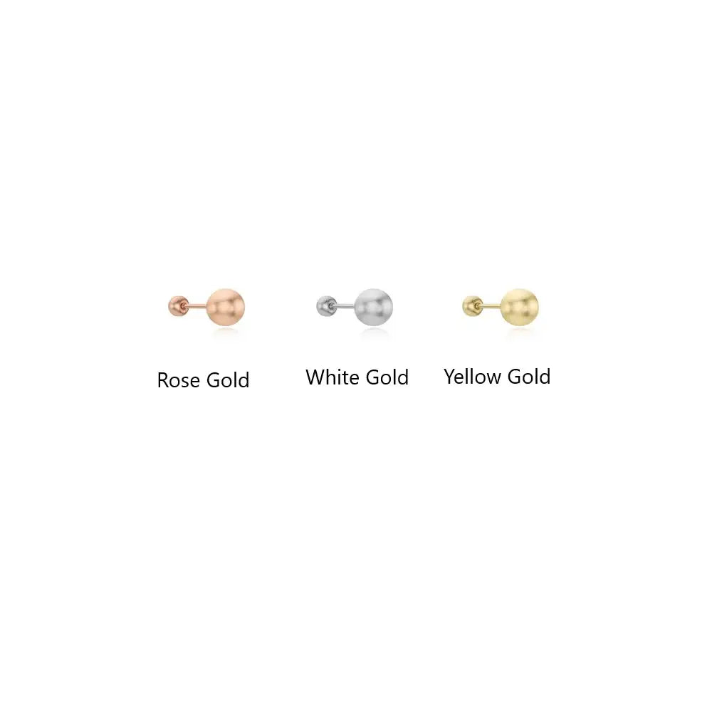 CLUE - 5mm Ball 10K/14K Gold Ear Pierce - CLUE - Jewelry - Harumio