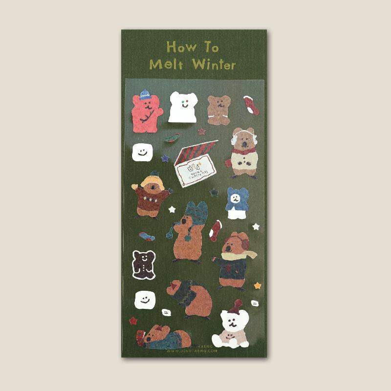 Dinotaeng - How to Melt Winter Glitter Sticker - Dinotaeng - Sticker - Harumio