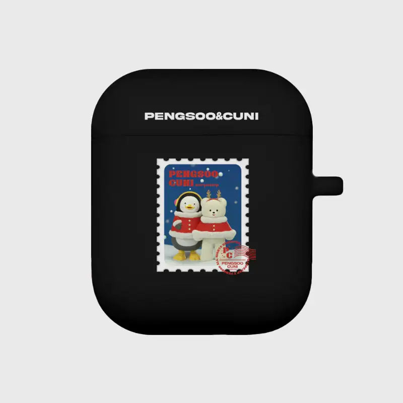 Earpearp x Pengsoo - Stamp Pengsoo and Cuni AirPods/AirPods Pro Clear Jelly Case (Black) - Earpearp x Pengsoo - AirPods Case - Harumio