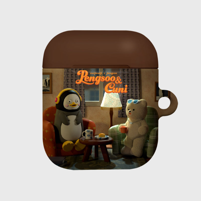 Earpearp x Pengsoo - Dinner Tea Time AirPods Hard Case (Brown)