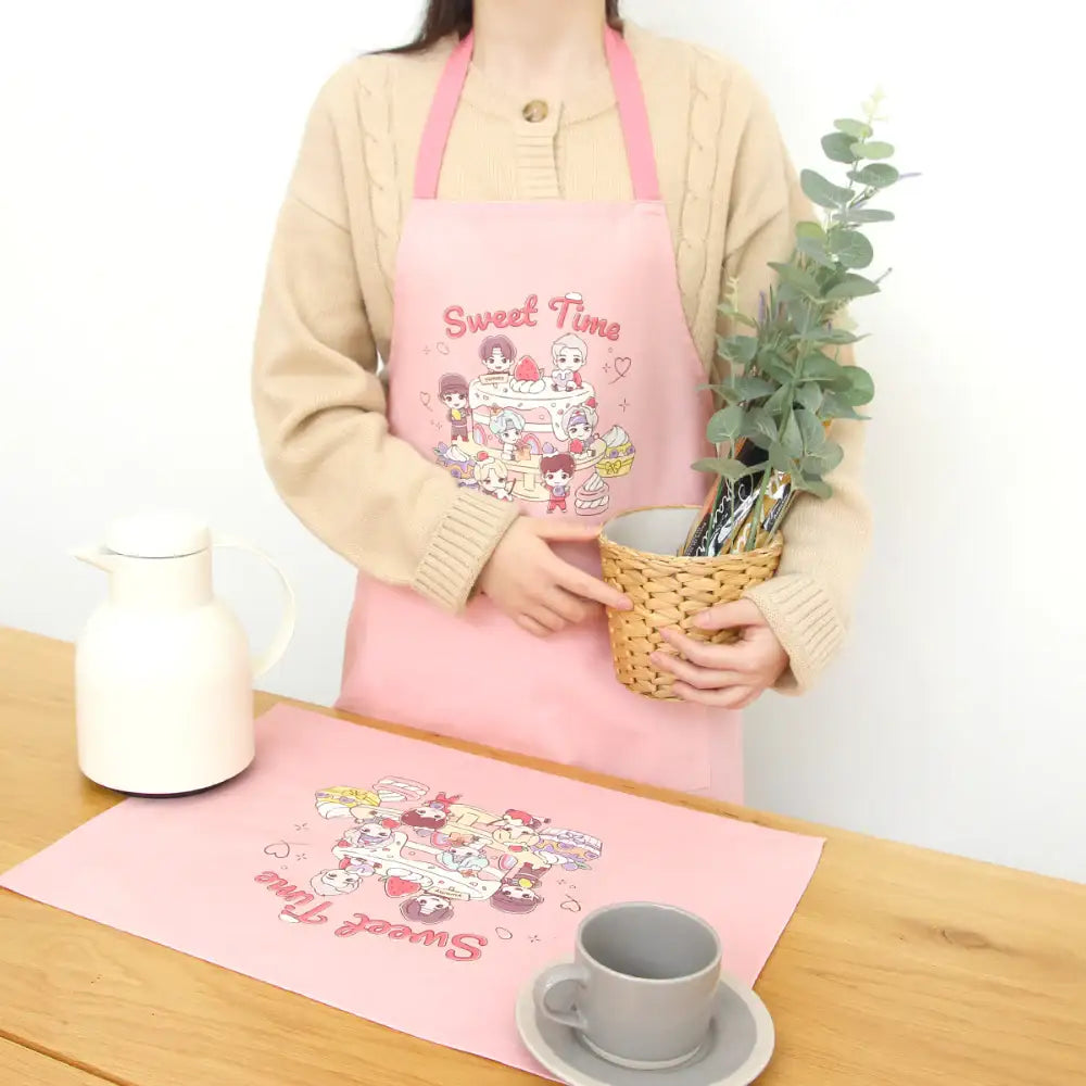 BTS - TinyTAN Sweet Time Kitchen Apron - BTS TinyTAN - Home & Living, Accessories - Harumio