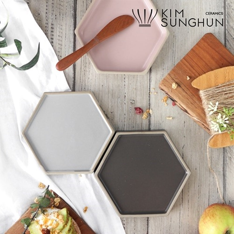 Kim Sunghun - Ceramic Mini Hexagonal Box Plate S