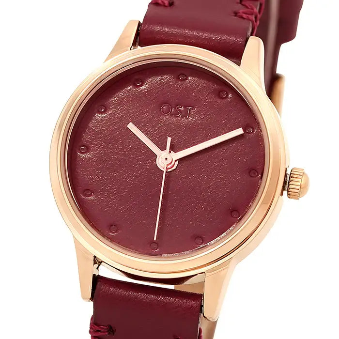 OST - Women's Red Leather Watch - OST - Watch - Harumio