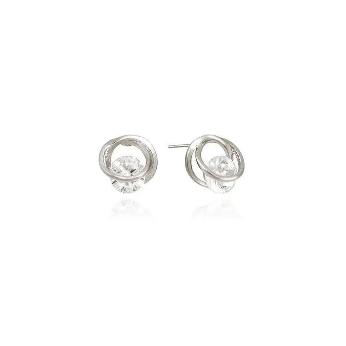 OST - Shiny Cubic Silver Ring Silver Earrings - OST - Jewelry - Harumio