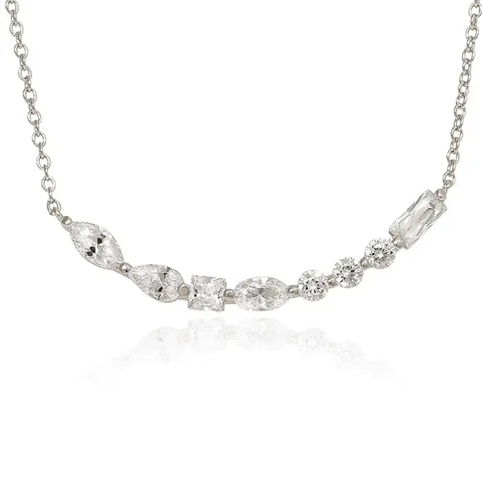 OST - Cubic Line Lace Silver Necklace - OST - Jewelry - Harumio