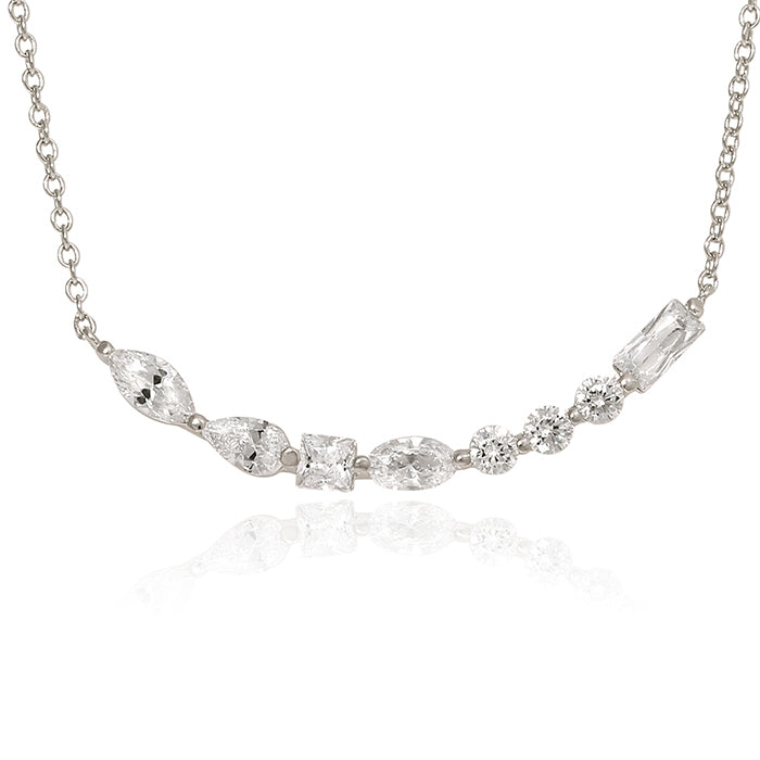 OST - Cubic Line Lace Silver Necklace