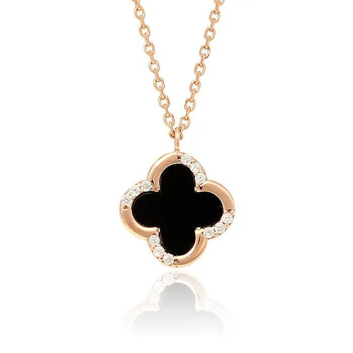 OST - Brilliant Onyx Silver Necklace - OST - Jewelry - Harumio