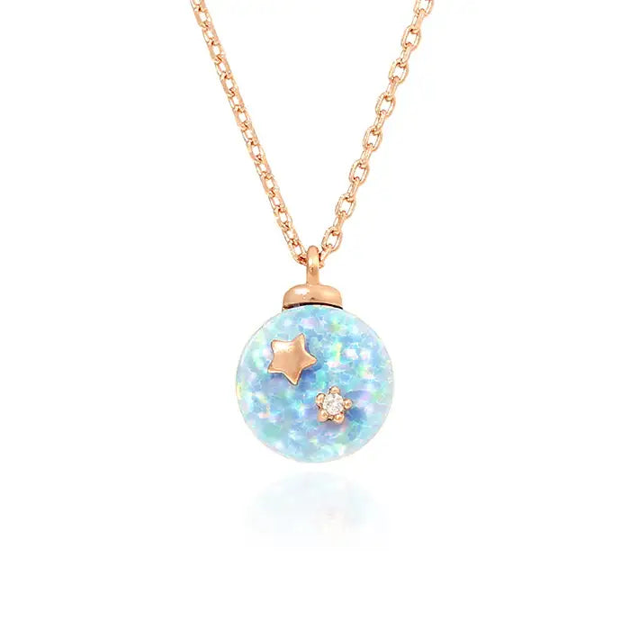 OST - Sky Blue Star Rose Gold Necklace - OST - Jewelry - Harumio