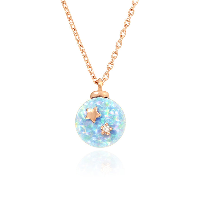 OST - Sky Blue Star Rose Gold Necklace