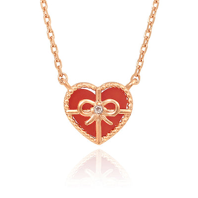 OST - Red Heart Gift Rose Gold Necklace