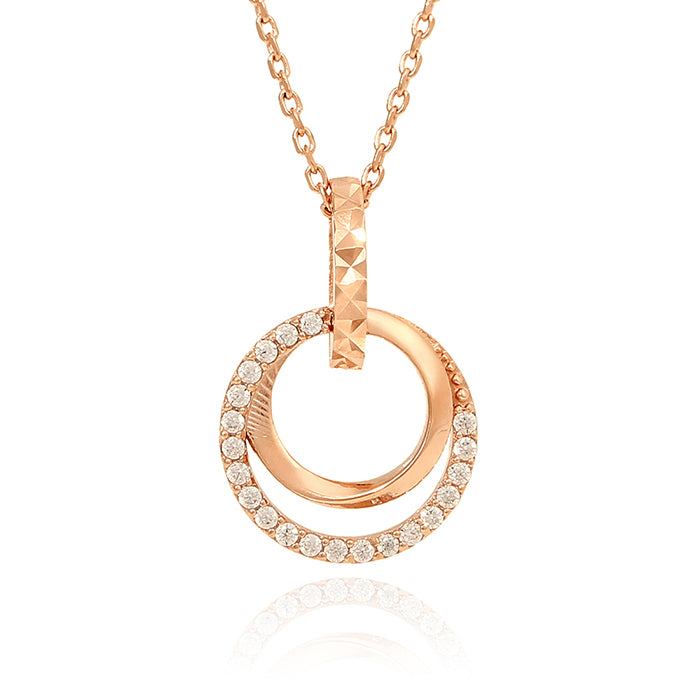 OST - Retro Circular Lock Silver Necklace