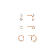 OST - Point Pearl Rose Gold Ring Package Earrings Set - OST - Jewelry - Harumio
