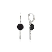 OST - Onyx Silver Drop Earrings - OST - Jewelry - Harumio