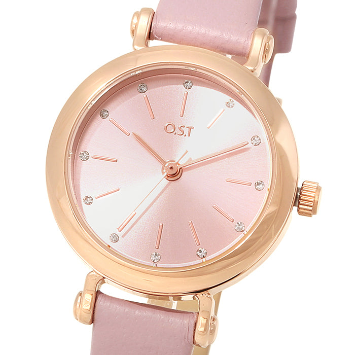 OST - Love Key Pink Leather Watch