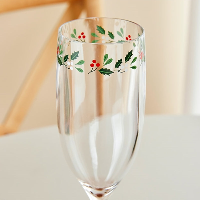 Korean Winter Flower - Acrylic Champagne Glass