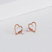 Bloom x Dewey Desert - Pearl Heart Silver Earring - Bloom x Dewey Desert - Jewelry - Harumio