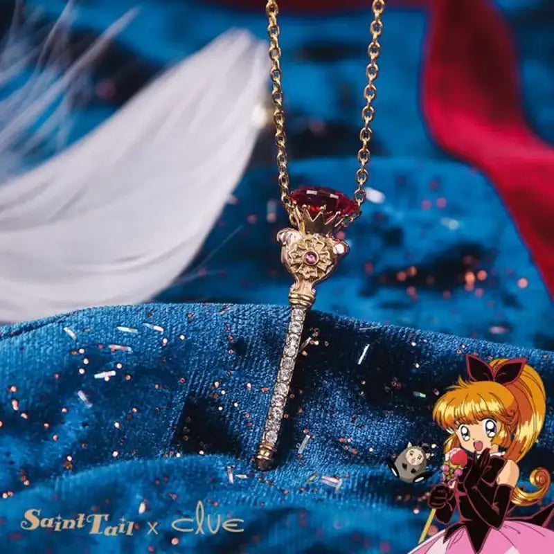 Saint Tail x Clue - Illusion Stick Silver Necklace - CLUE - Jewelry - Harumio