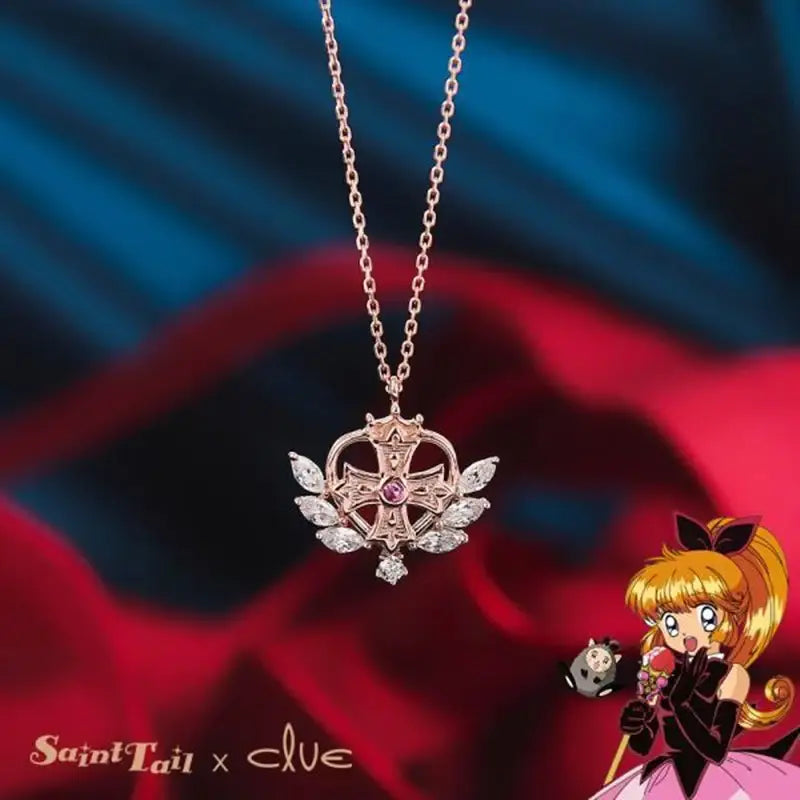 Saint Tail x Clue - Saint Heart Silver Necklace - CLUE - Jewelry - Harumio