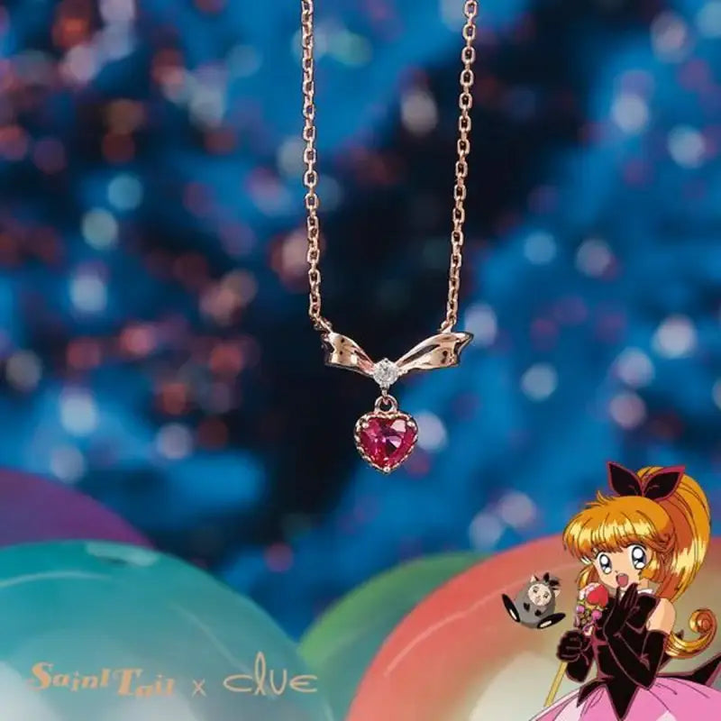 Saint Tail x Clue - Lovely Ribbon Silver Necklace - CLUE - Jewelry - Harumio