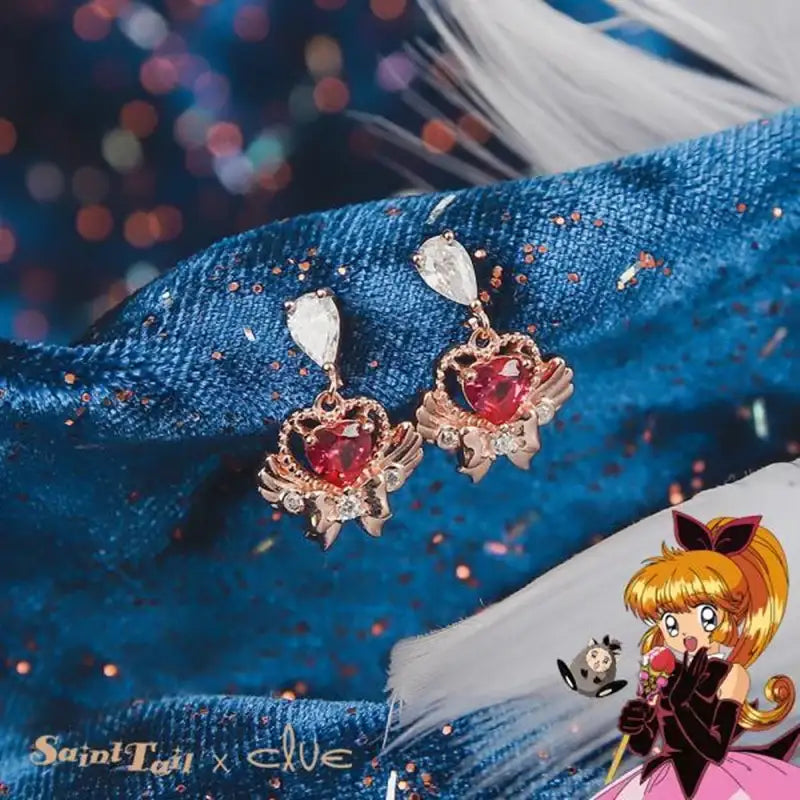 Saint Tail x Clue - Saint Heart Shine Silver Earrings - CLUE - Jewelry - Harumio