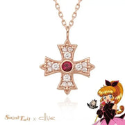 Saint Tail x Clue - Cross 10K Gold Necklace - CLUE - Jewelry - Harumio