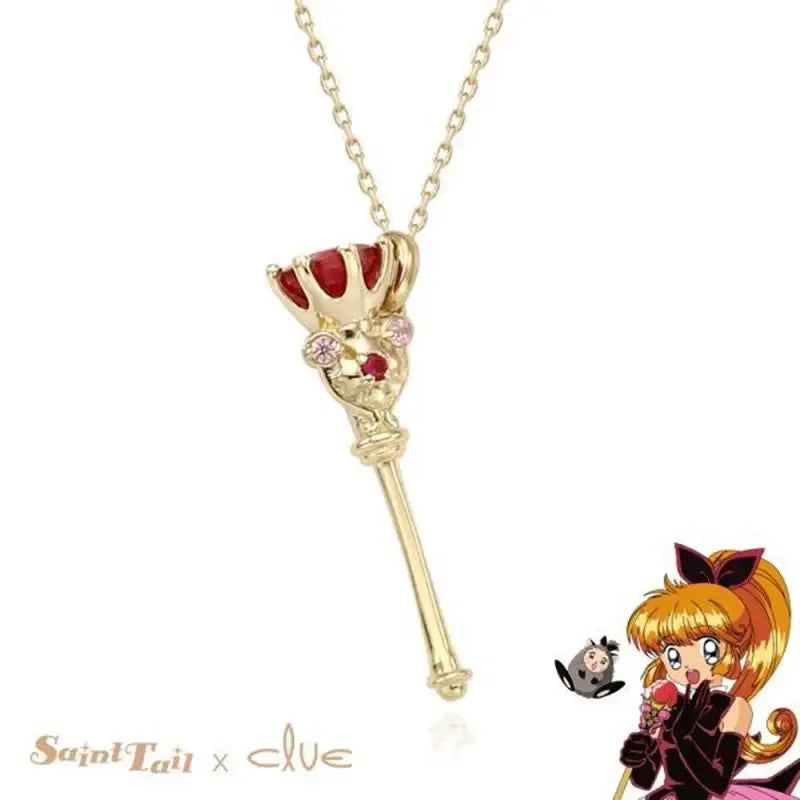 Saint Tail x Clue - Illusion Stick 10k Gold Necklace - CLUE - Jewelry - Harumio