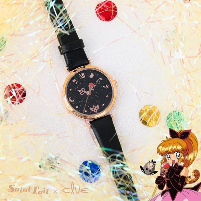 Saint Tail x Clue - Starry Sky Saint Leather Watch - Black