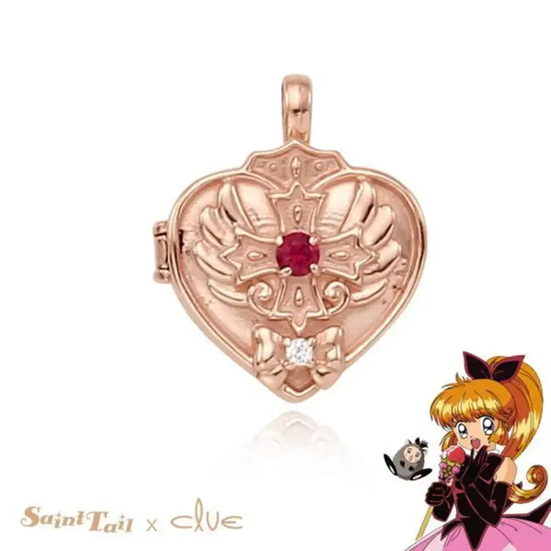 Saint Tail x Clue - Heart Locket 10K Gold Pendant - CLUE - Jewelry - Harumio