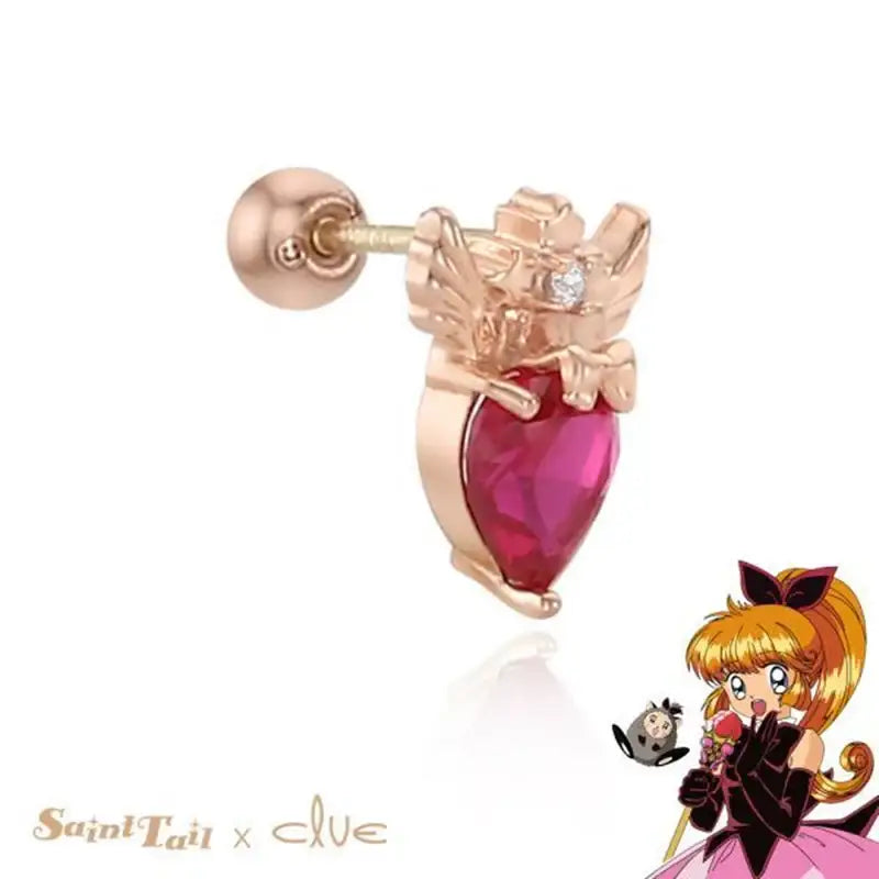 Saint Tail x Clue - Heart Lucifer 10K Gold Piercing - CLUE - Jewelry - Harumio