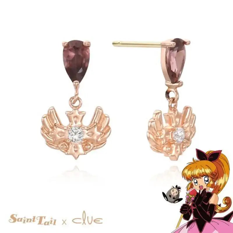 Saint Tail x Clue - Saint Illusion Cubic 10K Gold Earrings - CLUE - Jewelry - Harumio