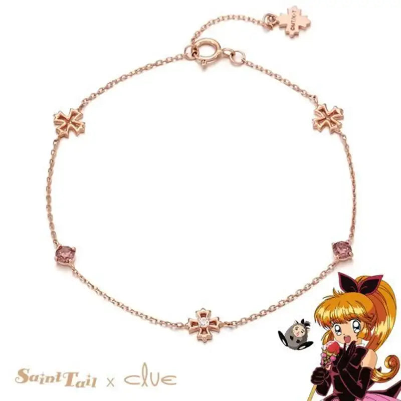 Saint Tail x Clue - Cross 10K & 14K Gold Bracelet - CLUE - Jewelry - Harumio