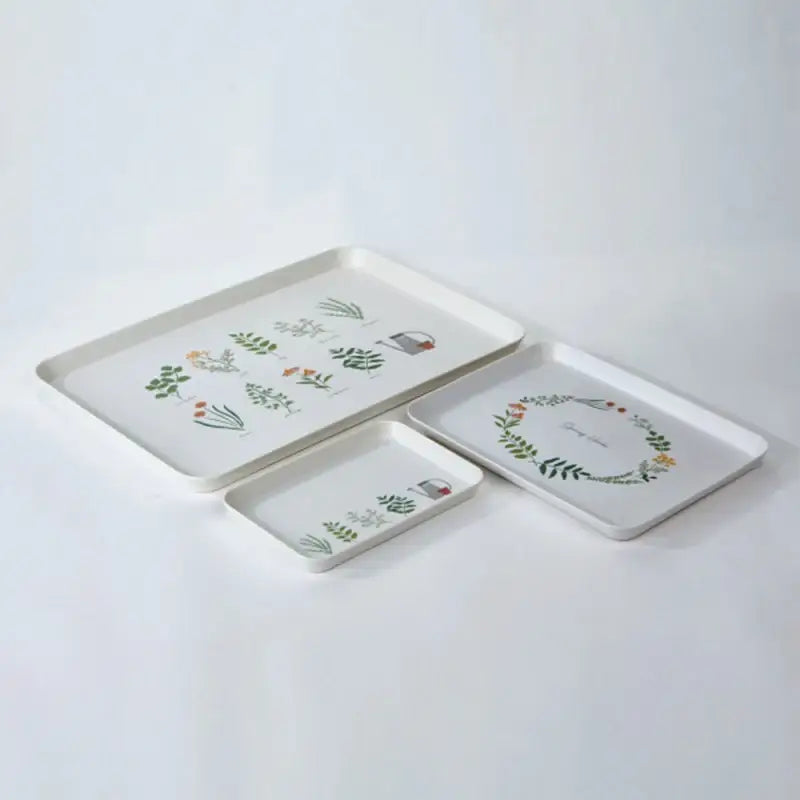 Korean All That - Herb Melamine Tray Set - Modern House - Serving Trays - Harumio