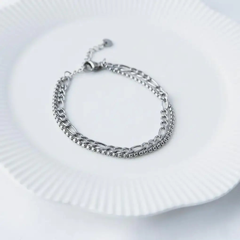 CLUE - Two-line Chain Surgical Steel Bracelet - CLUE - Jewelry - Harumio