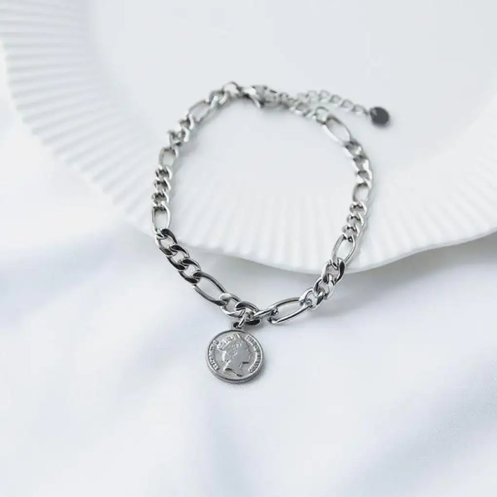 CLUE - Antique Coin Charm Surgical Steel Bracelet - CLUE - Jewelry - Harumio