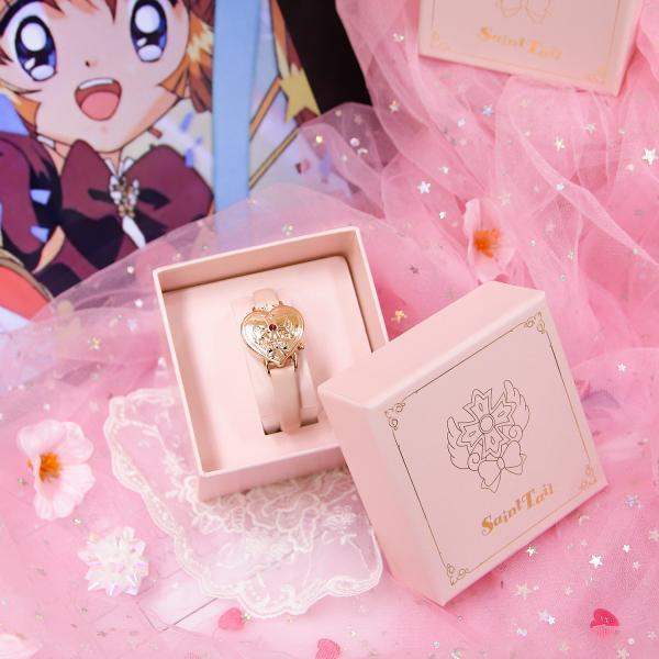 CLUE x Saint Tail - Cologne Heart Baby Rocket Pink Leather Watch - CLUE x Saint Tail - Watches - Harumio