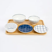 L Blue Line Korean Tableware Set 5P & Bamboo Tray - Modern House - Kitchenware - Harumio