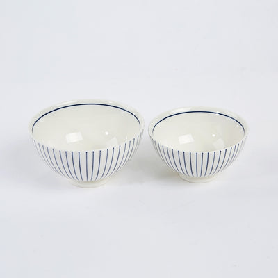 L Blue Line Korean Tableware Set 5P & Bamboo Tray