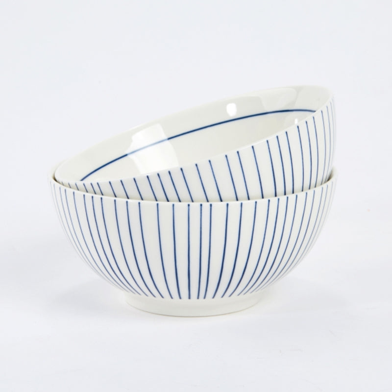 Korean L Blue Line Noodles Bowl Set For 2