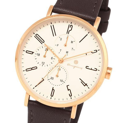 OST - Jean Brown Men's Couple Leather Watch