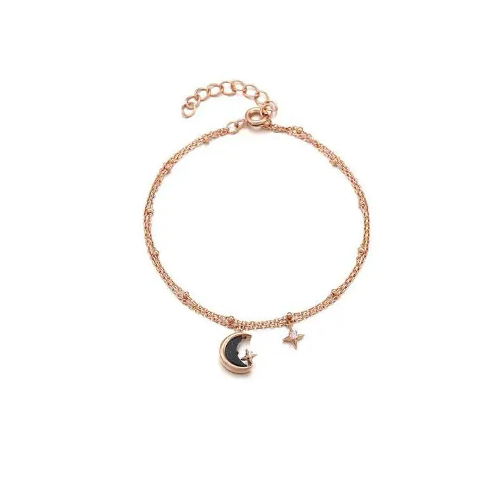 OST - Lapis Lazuli Crescent Moonlight Garden Drop Silver Bracelet - OST - Jewelry - Harumio