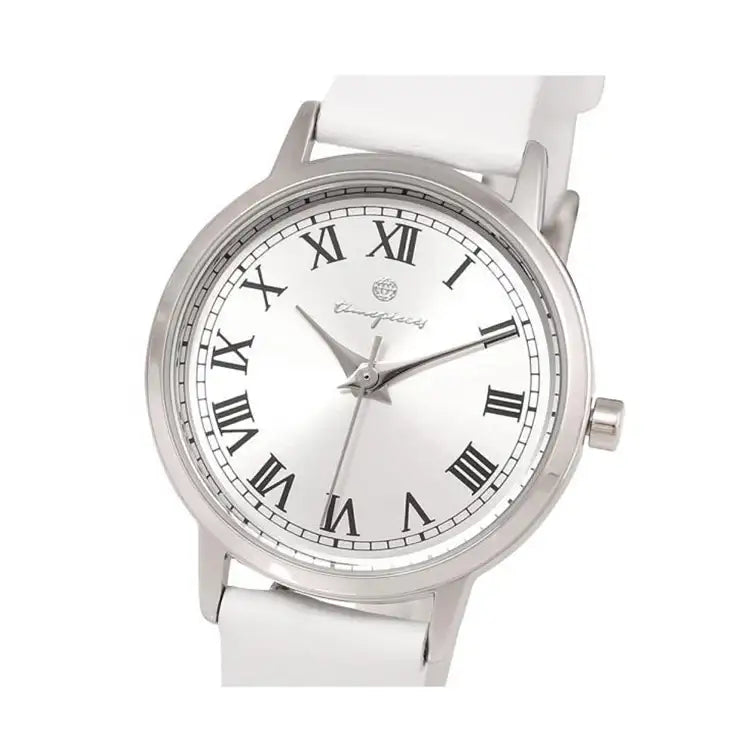 OST - Cream White Silver Round Leather Watch - OST - Watch - Harumio