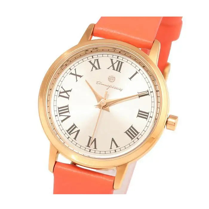 OST - Orange Coral Round Leather Watch - OST - Watch - Harumio