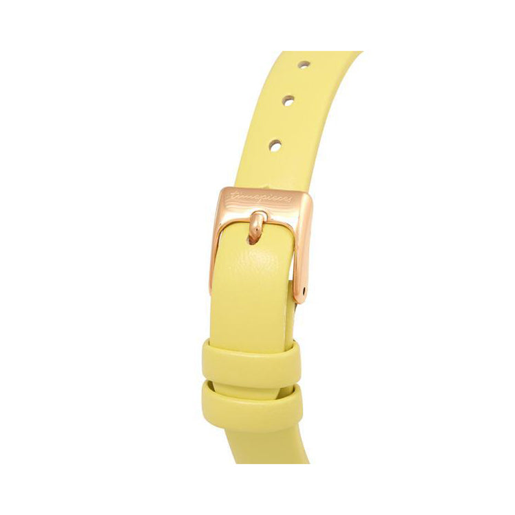 OST - Sunny Yellow Round Leather Watch