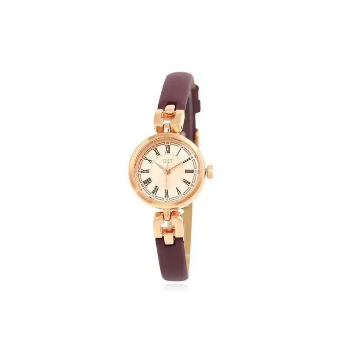 OST - Moonlight Garden Romaji Burgundy Women's Leather Watch