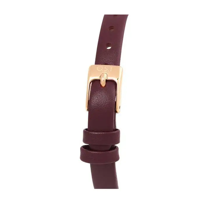 OST - Moonlight Garden Romaji Burgundy Women's Leather Watch