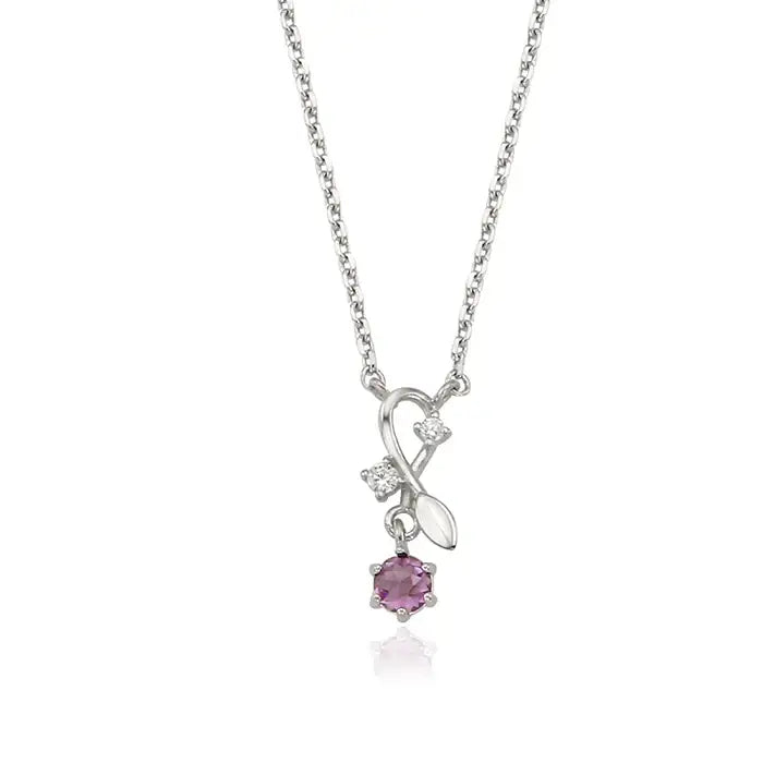 OST - February Amethyst Mistletoe Necklace - OST - Jewelry - Harumio