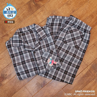 SPAO x I Live Alone - Wilson Check Flannel Pajamas