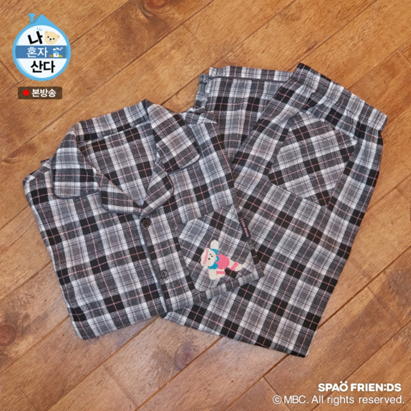 SPAO x I Live Alone - Wilson Check Flannel Pajamas