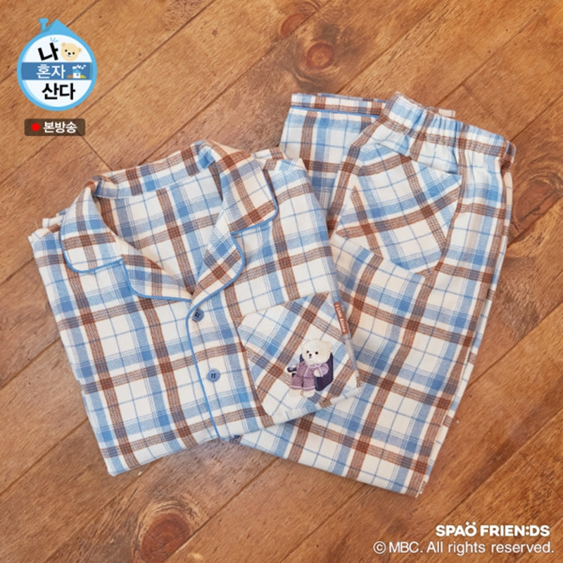 SPAO x I Live Alone - Wilson Check Flannel Pajamas