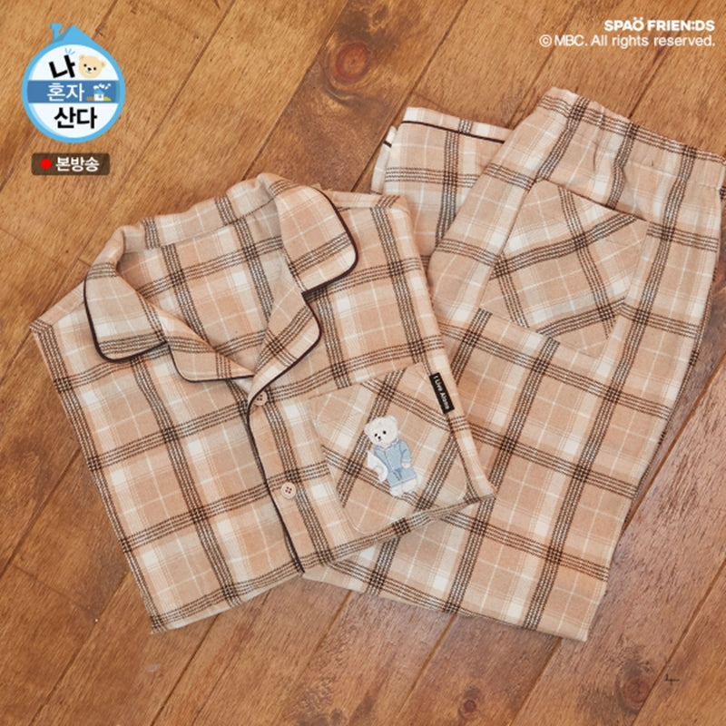 SPAO x I Live Alone - Wilson Check Flannel Pajamas
